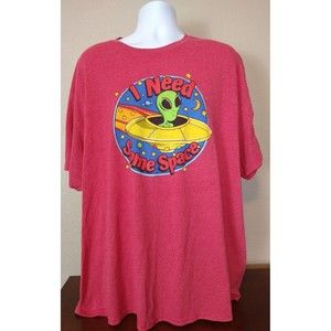 Men's DOM I Need Some Space Funny Short Sleeve Red T-Shirt 3XL